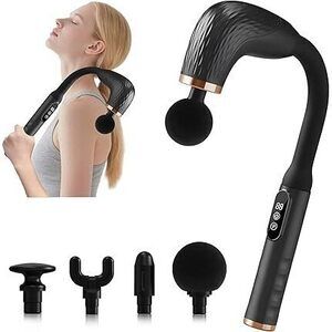 Massage Gun With Upgraded Extension Handle, Back Massager For Pain Relief Deep